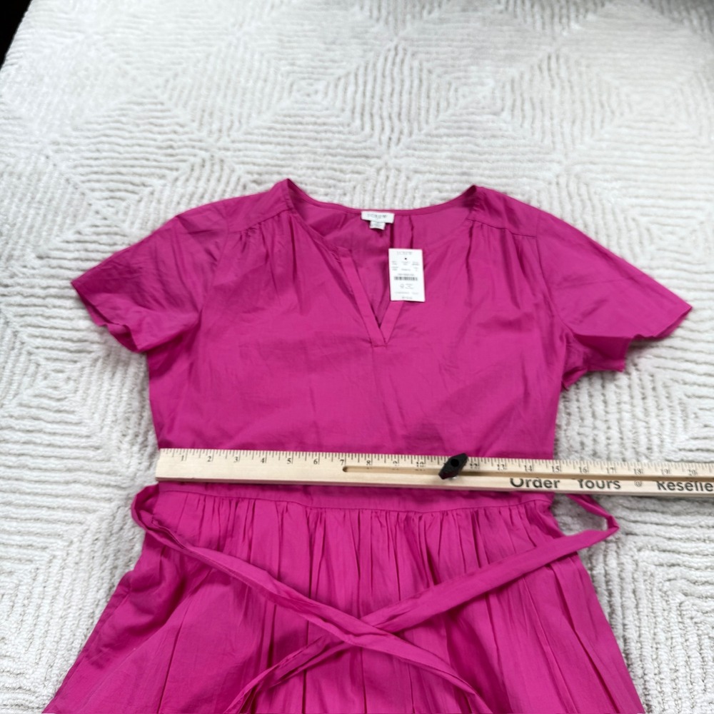 J.Crew BF890 Midi Dress Women's 6 Pink Barbiecore Preppy Modest Work Summer - Picture 9 of 12